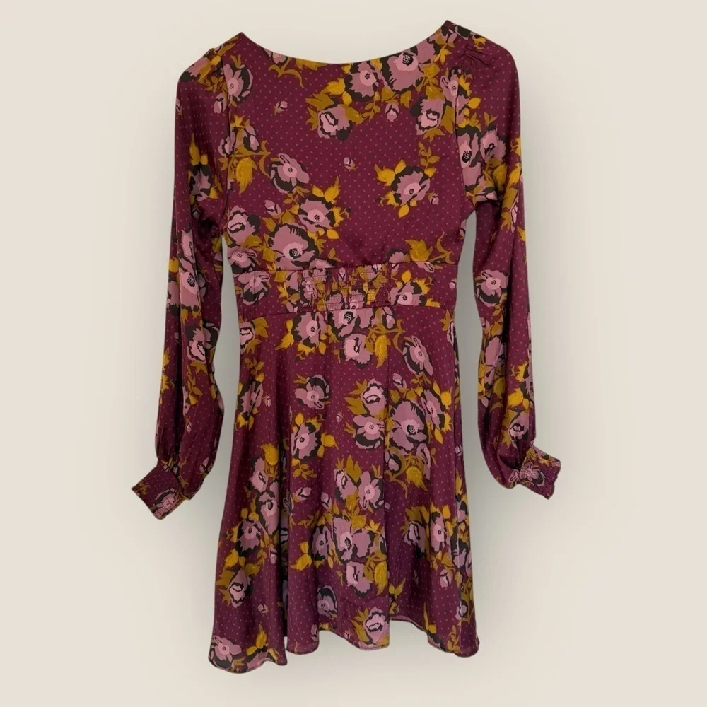 Free People | Mystic Moon Mini Dress | Size 4 | Purple Floral